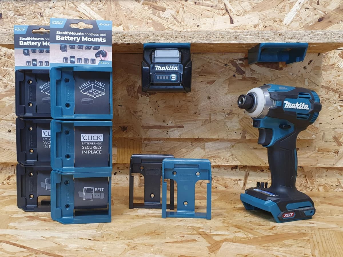 StealthMounts BM-MK40-BLU-6 Accuhouder Voor Makita 40V XGT - Blauw - 6-pack thumbnail 3