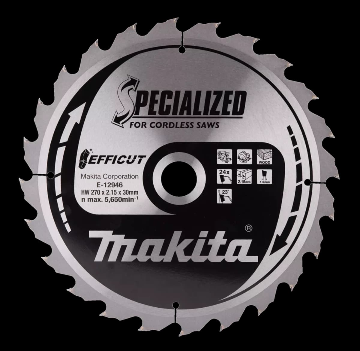 Makita E-12930 Efficut Cirkelzaagblad Hout - 270x30x2,15mm 24T thumbnail 2
