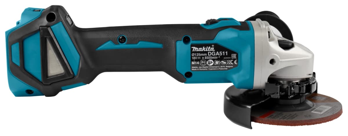 Makita DGA511ZJ 18V Li-Ion Accu Haakse Slijper Body In Mbox - 125mm - Koolborstelloos thumbnail 3