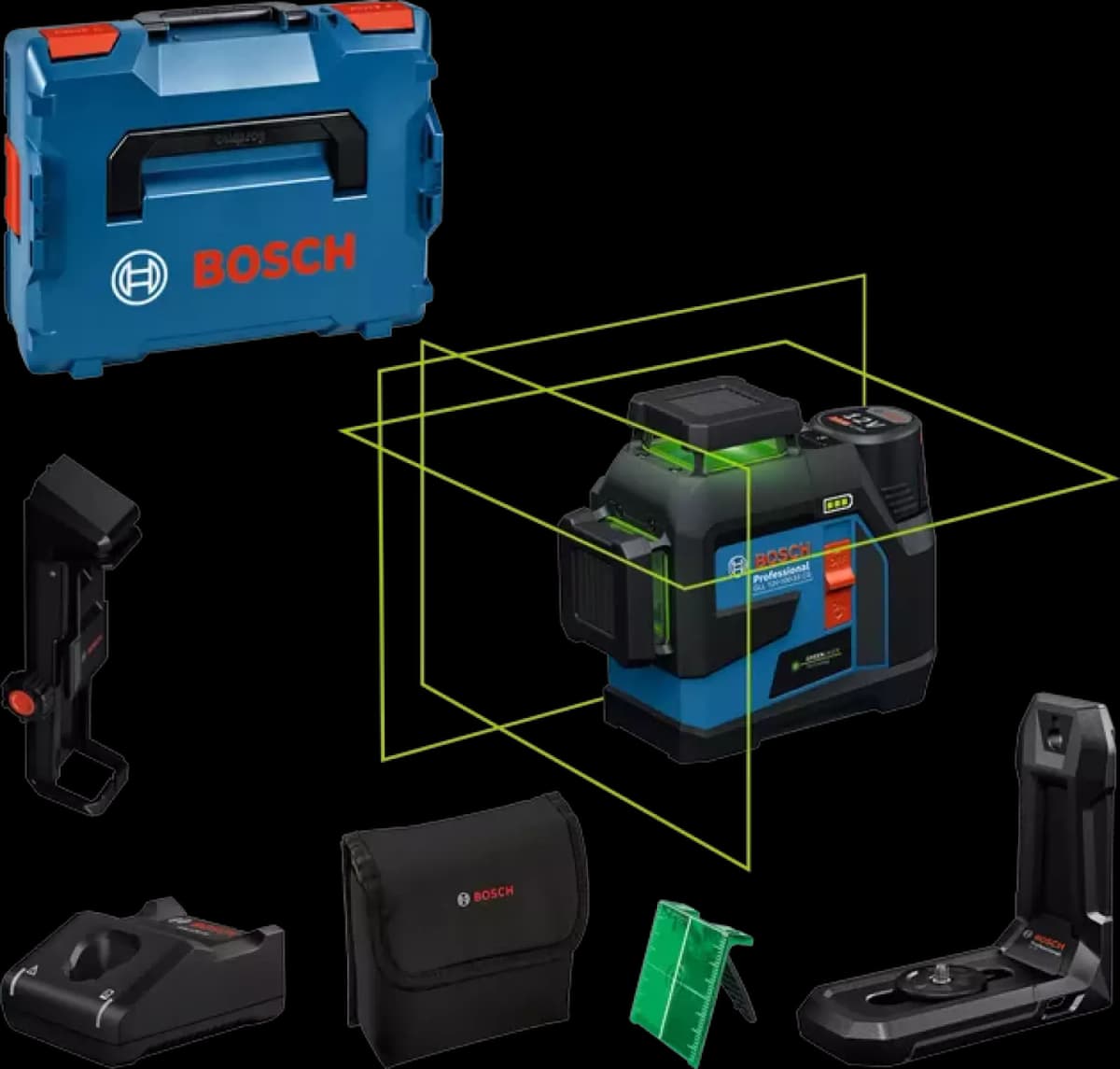 Bosch GLL 12V-100-33 CG 12V Accu Lijnlaser Set (1x 2.0Ah) In L-Boxx