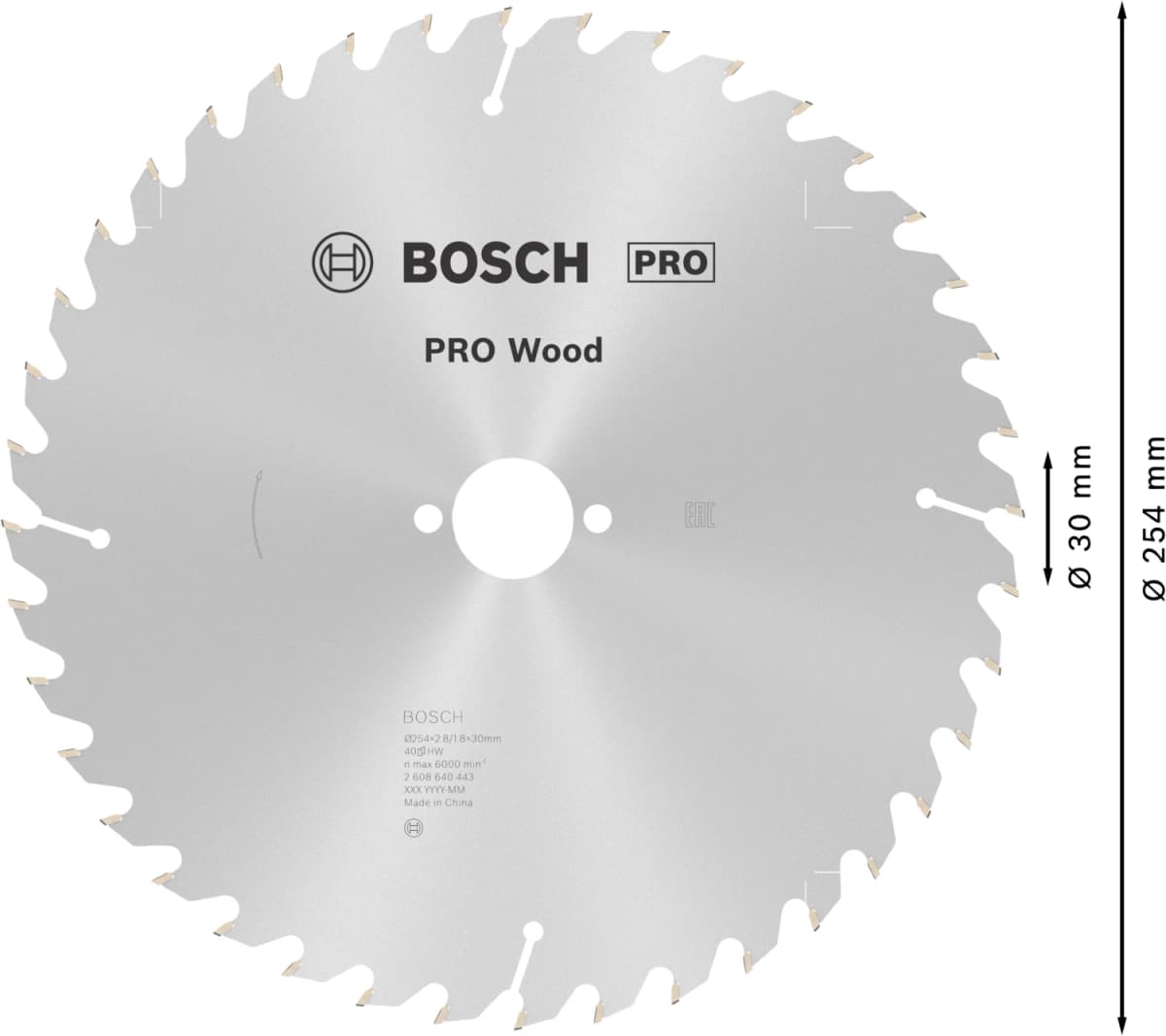 Bosch 2608640443 Optiline Cirkelzaagblad - 254 X 30 X 40T - Hout thumbnail 4