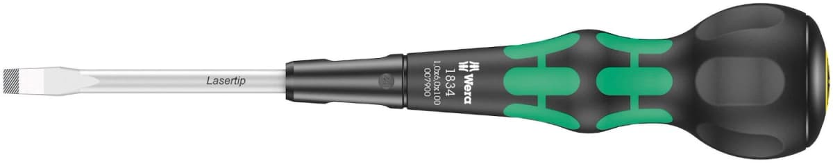 Wera 05007900001 1834 Kraftform Ball-Grip Sleufschroevendraaier Werkplaatskling - 1.0 X 6.0 X 150mm