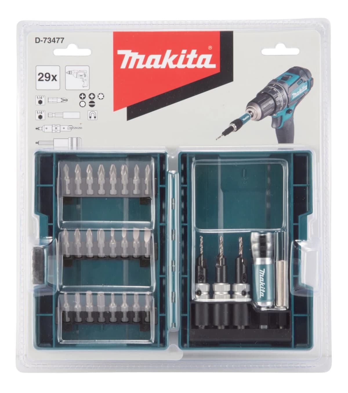Makita D-73477 29-delige Boor-/schroefbitset Met Quad Driver thumbnail 3
