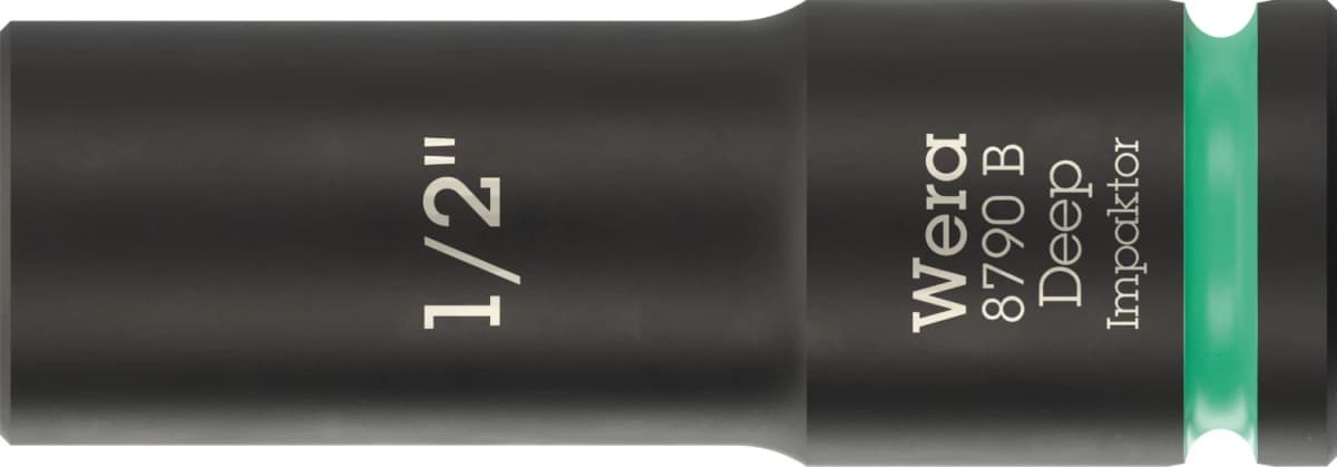 Wera 05005568001 8790 B Impaktor Deep Lange Krachtdop - 1/2"- Zeskant - 63mm