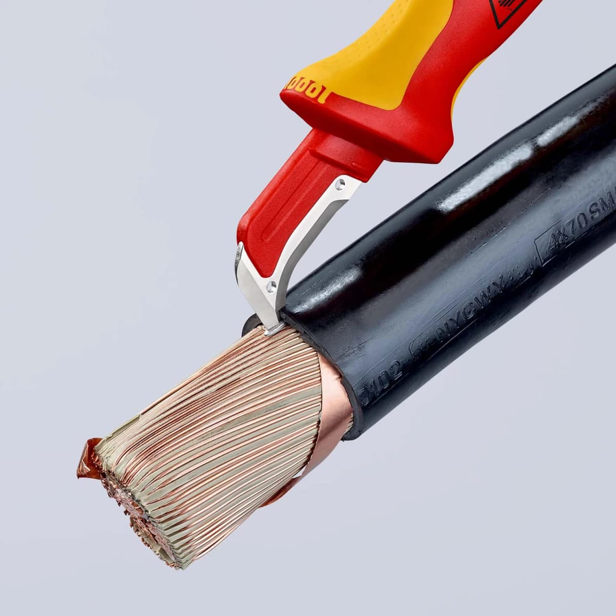 Knipex 98 55 Kabelmes VDE - 180mm - Incl. Glijschoen thumbnail 4