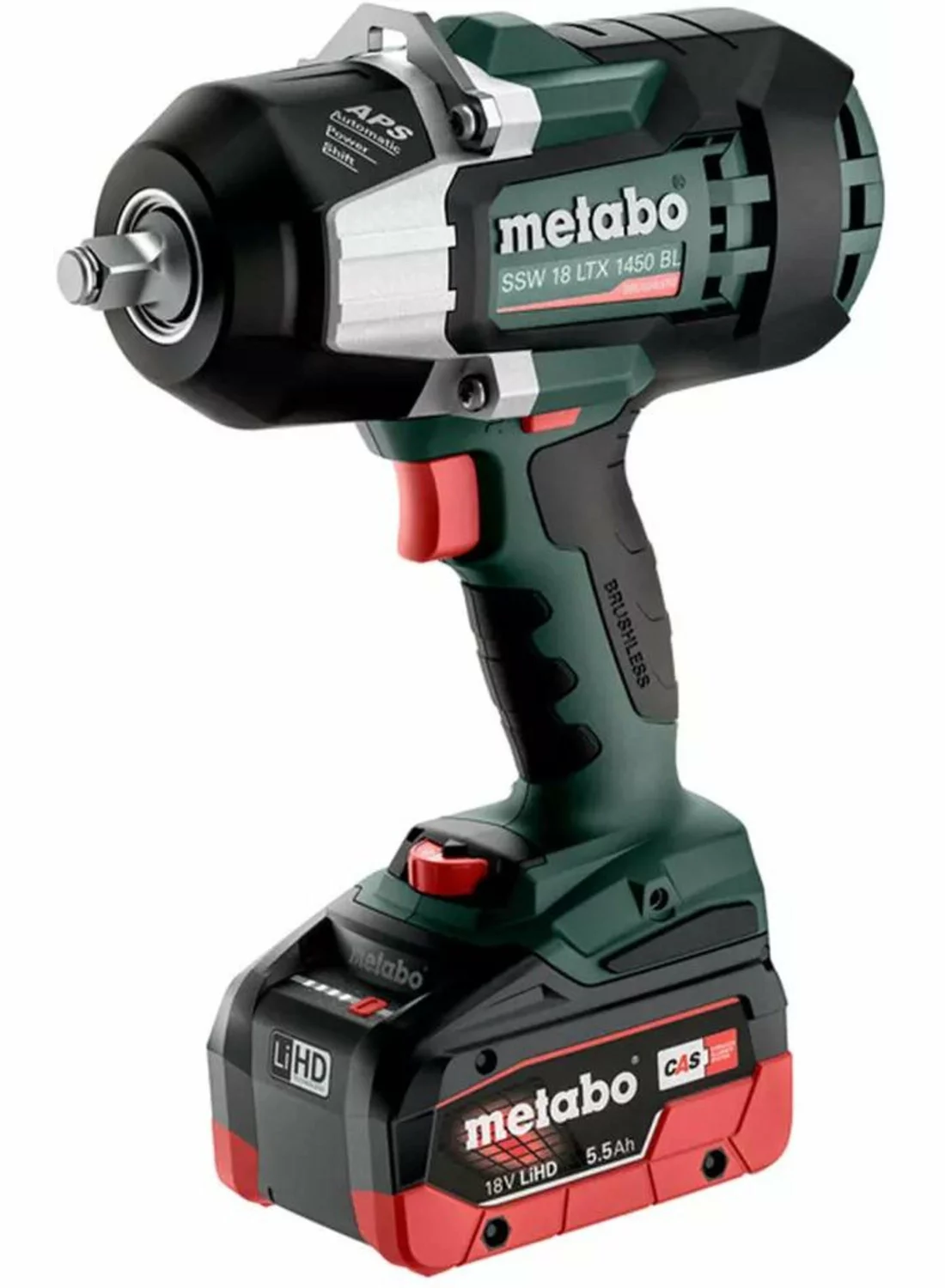 Metabo SSW 18 LTX 1450 BL 18V Li-ion Accu Slagmoersleutel Set (2x 5.5Ah LiHD Accu) In MetaBOX thumbnail 2