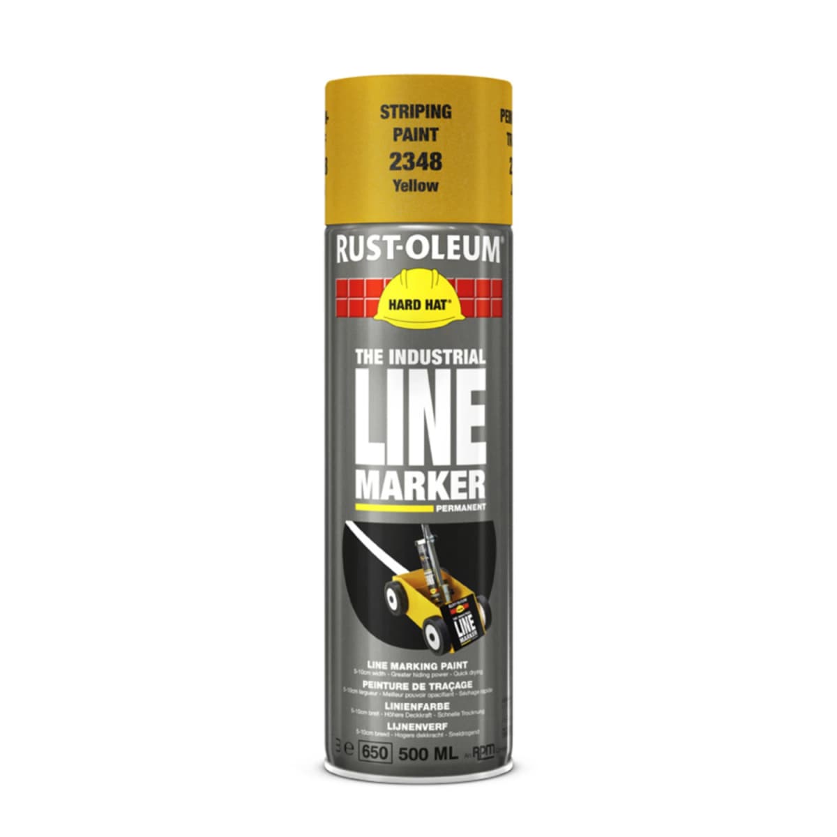 Rust-Oleum 2348 Hard Hat Lijnenverf Spuitbus - Geel - 0,5L