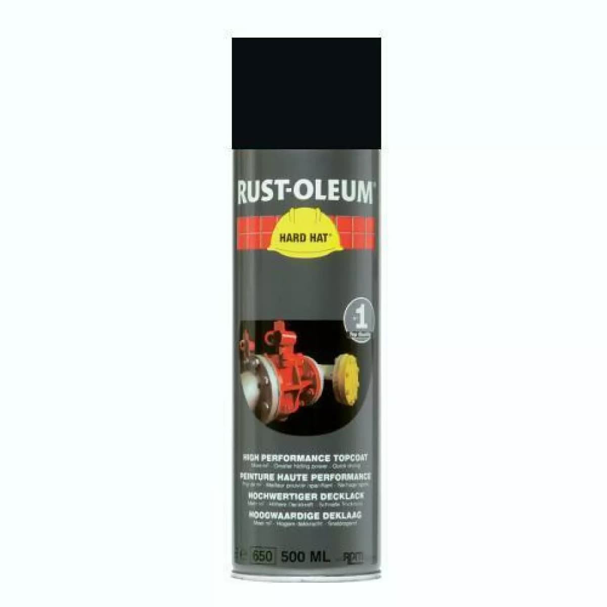 Rust-Oleum Hard Hat Topcoat Spray - Zwart - 0,5L