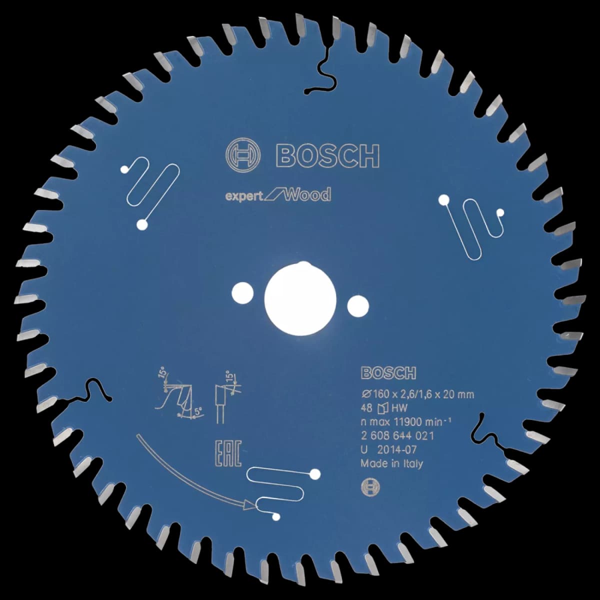 Bosch 2608644021 Expert Cirkelzaagblad - 160 X 20 X 48T - Hout - Carbide