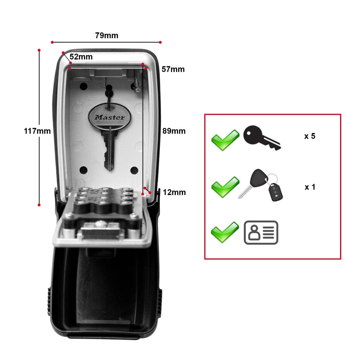 Master Lock 5423EURD Select Access® Sleutelkast Met Drukknop - Bevestiging Aan Muur thumbnail 2