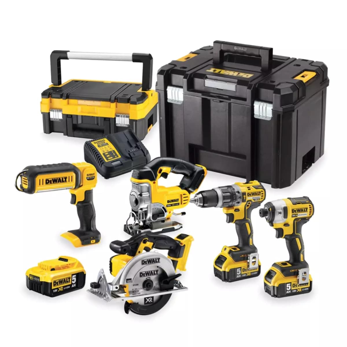 DeWALT DCK551P3T-QW 18V Li-ion XR Accu 3-delige Combiset (3x 5.0Ah) In 2 TSTAK Koffers