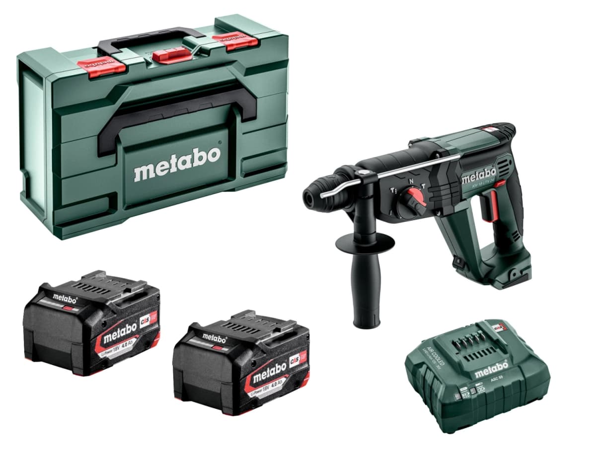 Metabo KH 18 LTX 24 18V Li-ion Accu Combihamer Set (2x 4.0Ah Li-Power Accu) In MetaBOX