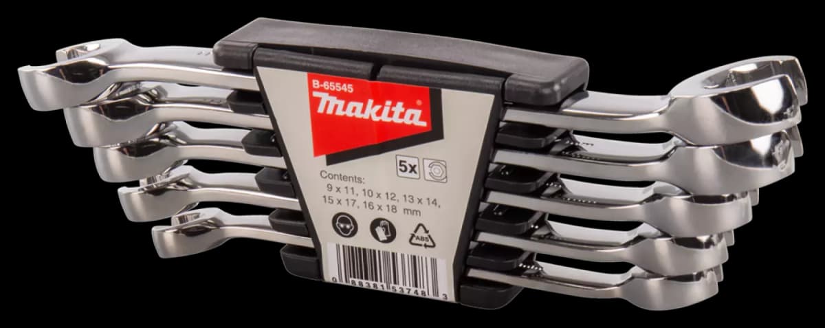 Makita B-65545 5-delige Ringsleutelset Open - 9-18mm thumbnail 3