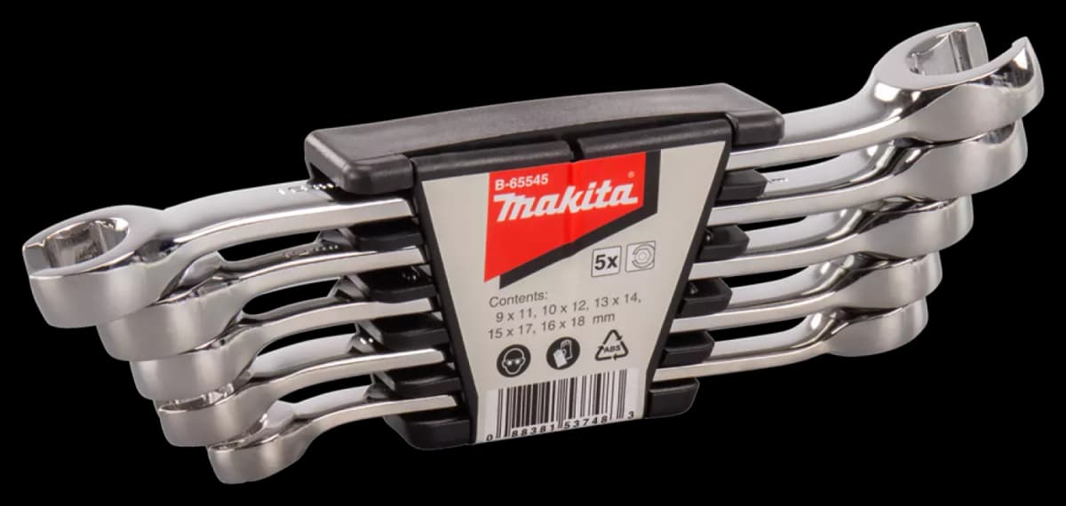 Makita B-65545 5-delige Ringsleutelset Open - 9-18mm thumbnail 2