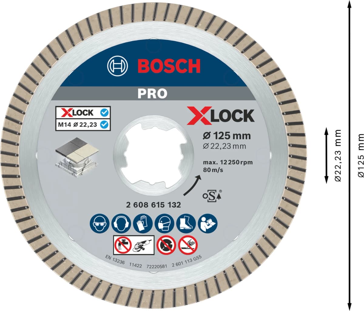 Bosch 2608615132 X-Lock Diamantschijf Best For Ceramic Extraclean Turbo - 125mm thumbnail 4
