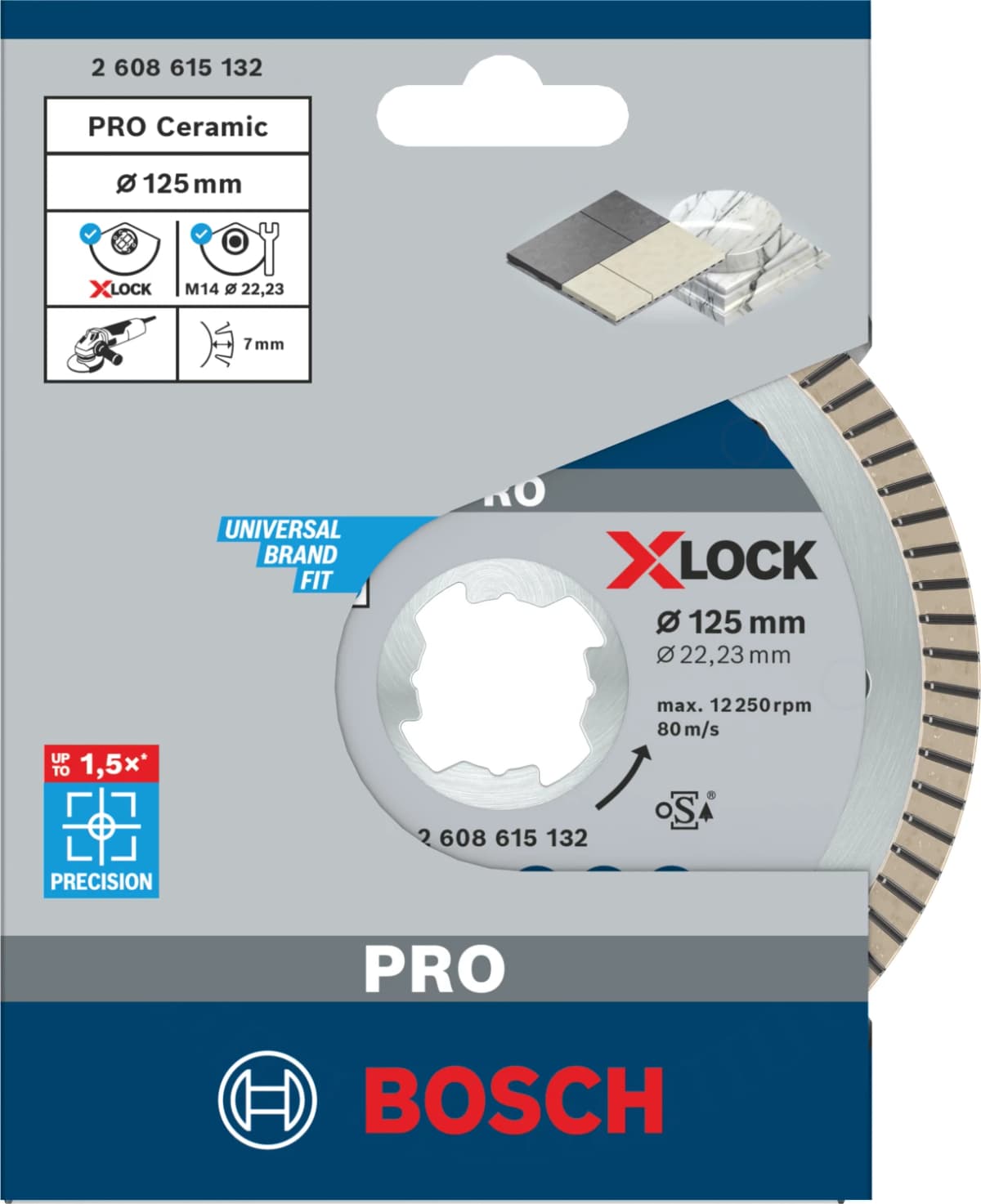 Bosch 2608615132 X-Lock Diamantschijf Best For Ceramic Extraclean Turbo - 125mm thumbnail 2