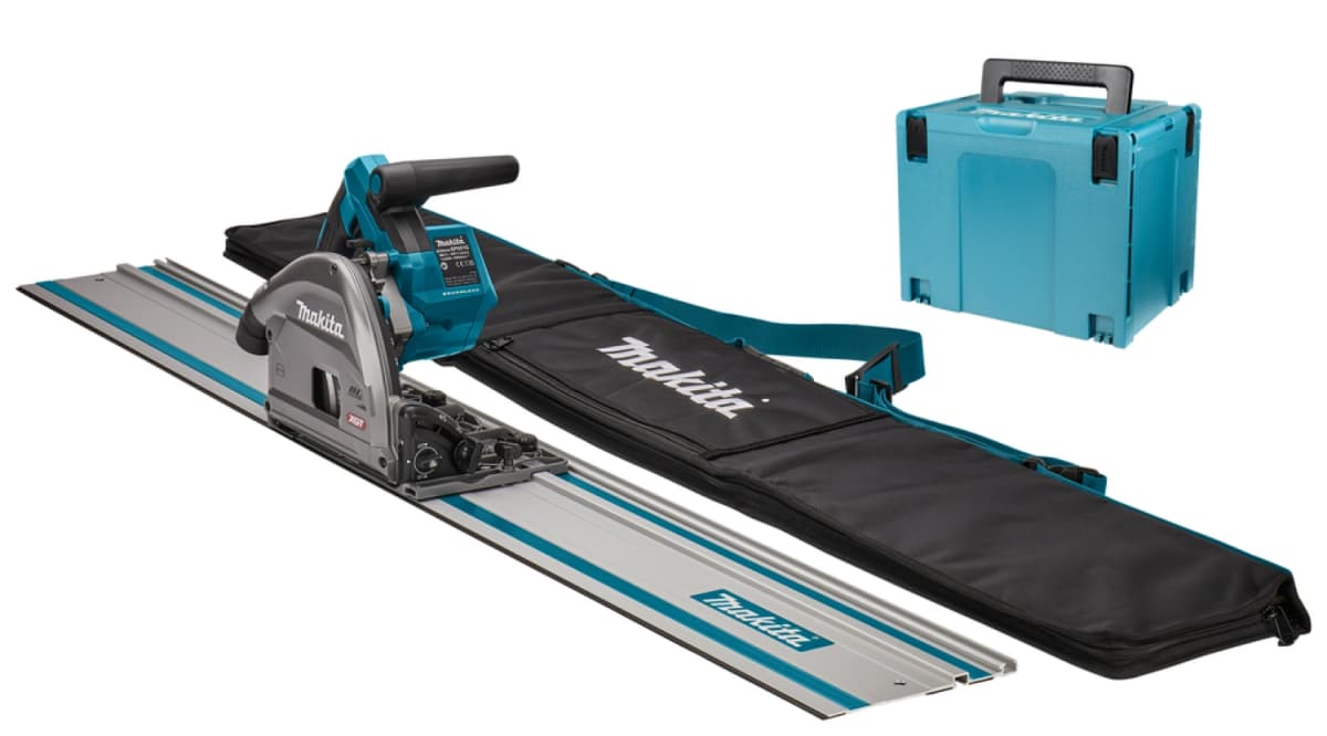 Makita SP001GZ04 XGT 40V Max Li-ion Accu Invalcirkelzaag Body In Mbox Met AWS Zender + 1 Geleiderail In Tas - 165mm