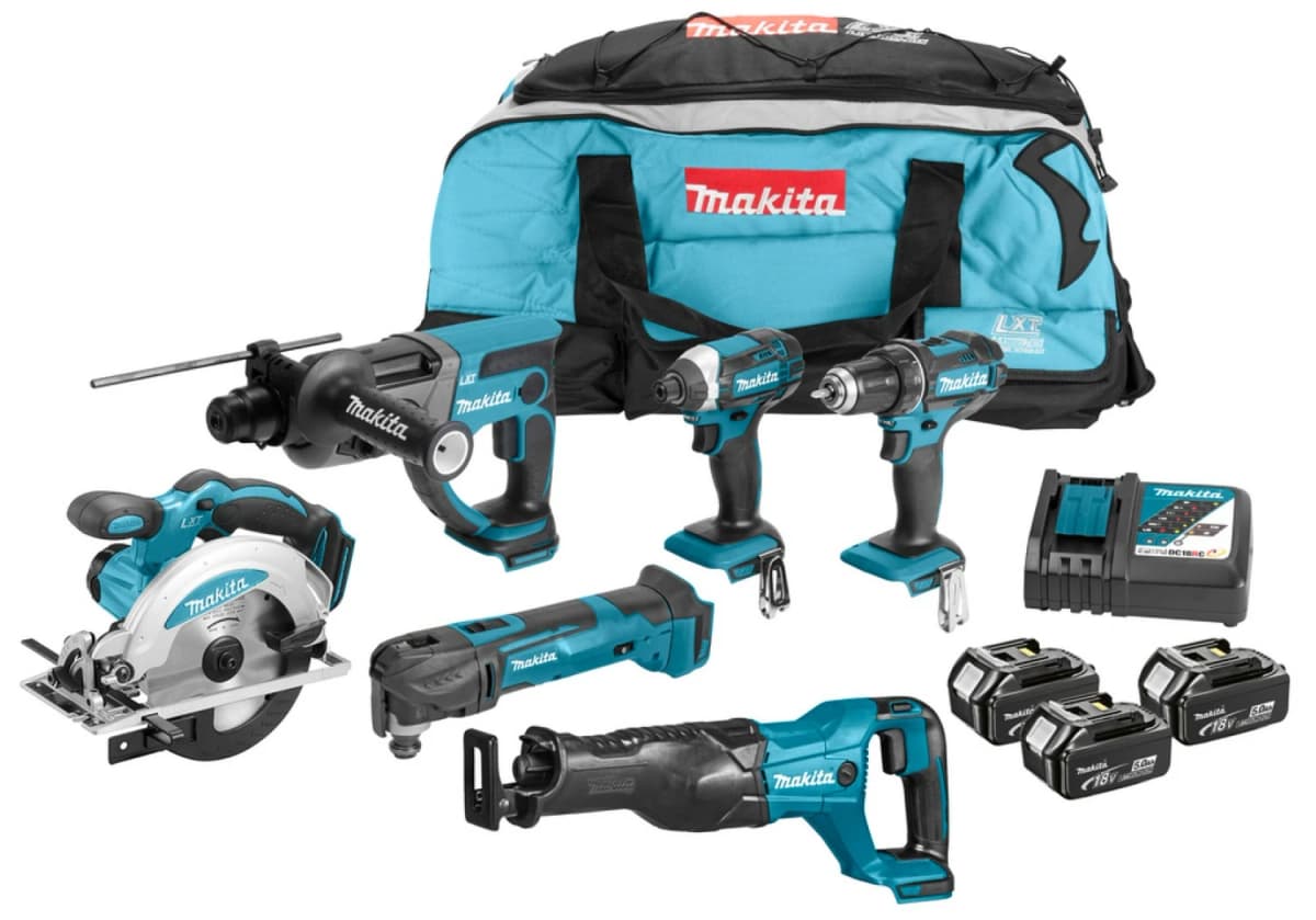 Makita DLX6038T 18V Li-Ion Accu Combiset (3x 5,0Ah Accu) Draagbaar In Toolbag