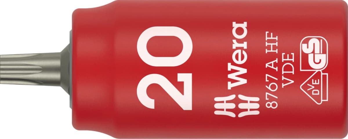 Wera 05005920001 8767 C VDE HF TORX® Zyklop Bitdop Geïsoleerd - 1/4"- TX 20