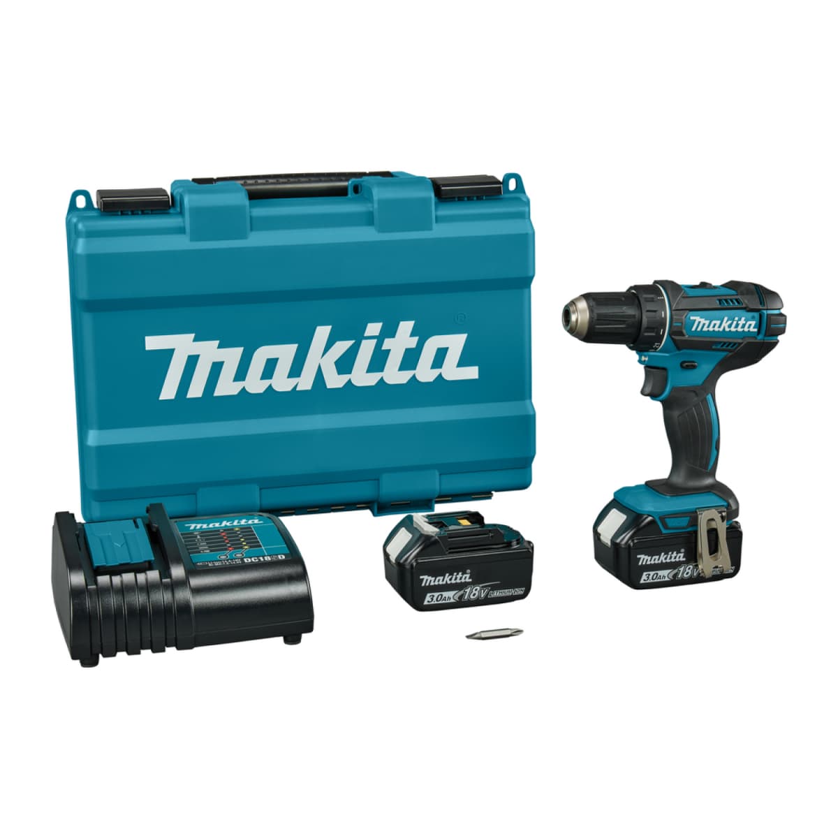 Makita DDF482SFE 18V Li-Ion Accu Boor-/schroefmachine Set (2x 3.0Ah Accu) In Koffer
