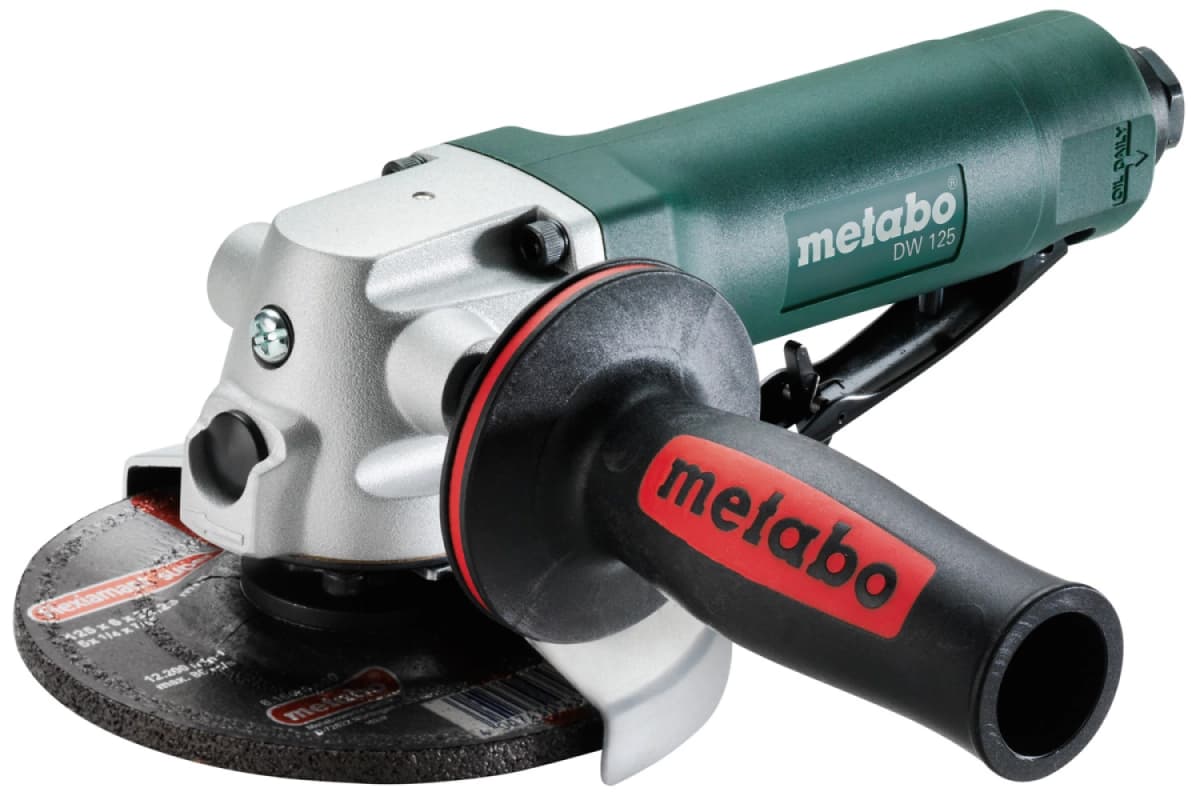 Metabo DW 125 Perslucht Haakse Slijper - 6,2/90 Bar - 125mm - 500 L/min