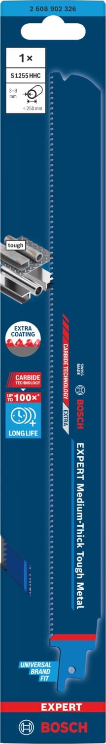 Bosch EXPERT S1255HHC Medium-Thick Tough Reciprozaagblad - 250mm - Metaal thumbnail 2