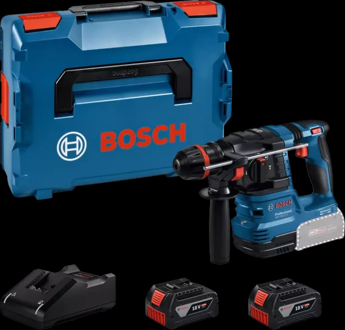 Bosch GBH 18V-22 X SDS-plus Accu ONECHUCK Boorhamer Set (2x 4,0Ah) In L-Boxx