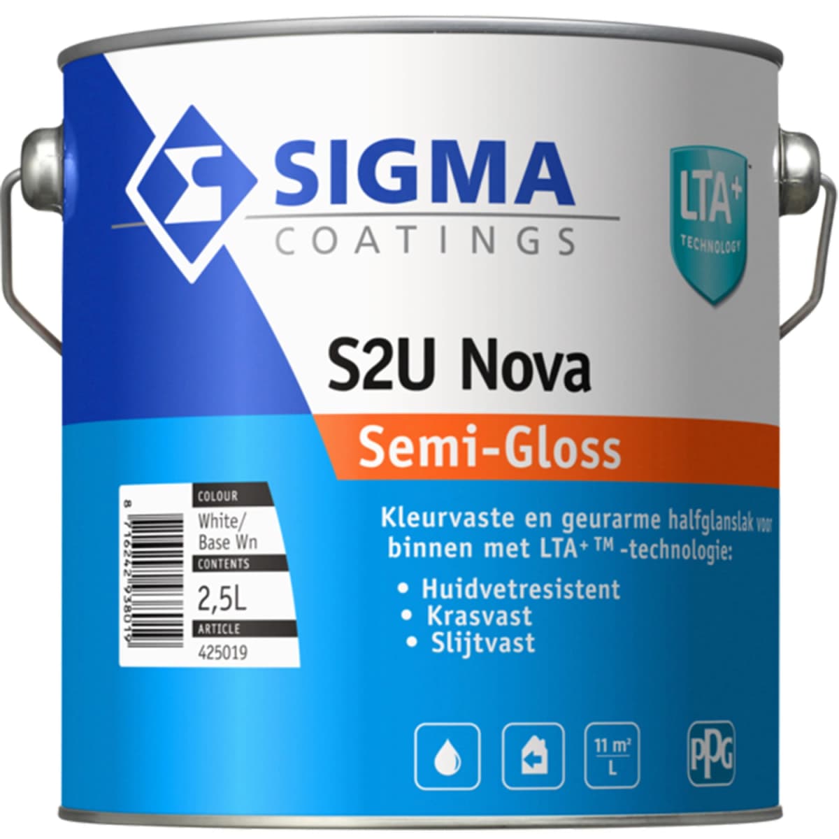 Sigma S2U Nova Semi-Gloss - Op Kleur Gemengd - 2,5 L