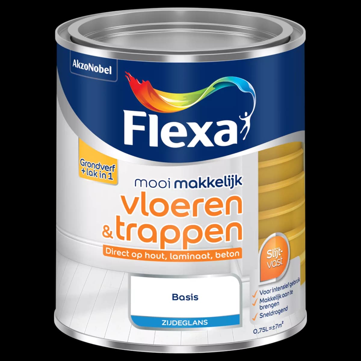 Flexa Mooi Makkelijk Vloeren&Trappen Zijdeglans - Op Kleur Gemengd - 0,75L