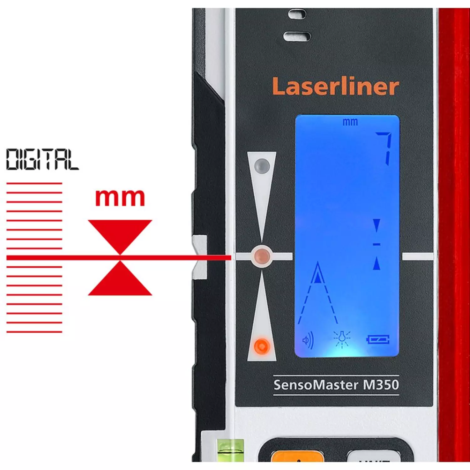 Laserliner SensoMaster M350 Handontvanger Voor Rotatielaser - Rood - 350m thumbnail 4