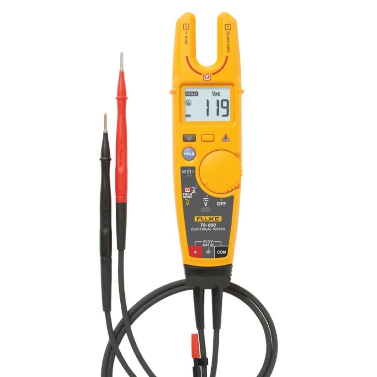 Fluke T6-600 True-RMS Spannings- Doorbel- En Stroomtester - FieldSense-technologie - AC/DC 600V&AC 200A