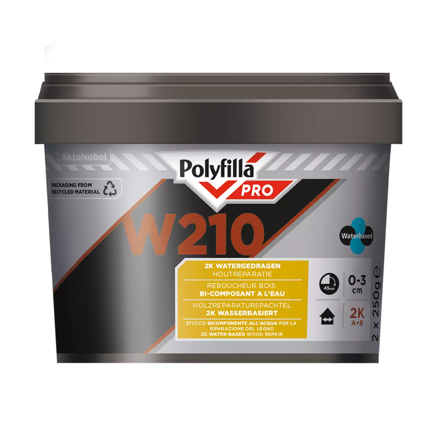 Polyfilla W210 2 K Watergedr. Houtvulmiddel 500 Ml (2 X 250