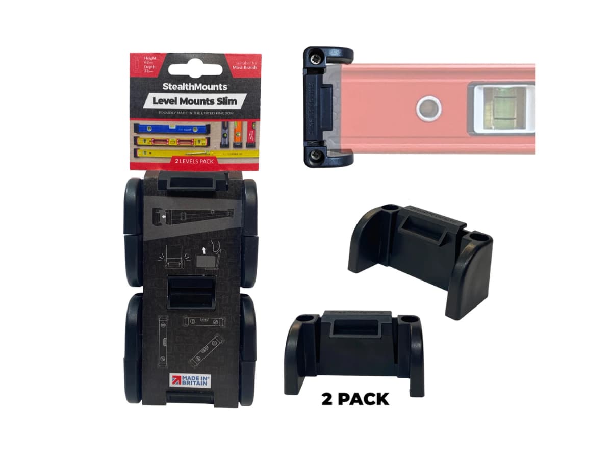 StealthMounts OM-LM-SL-BLK-2 Universele Waterpassteunen Slim - Zwart - 2 Stuks