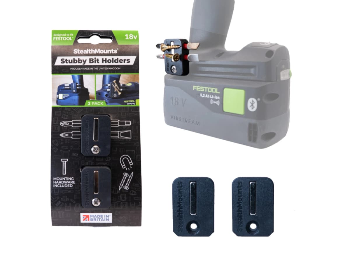StealthMounts BH-FT-S-BLK-2 Stubby Magnetische Bithouder Voor Machines Festool - Zwart - 2 Stuks