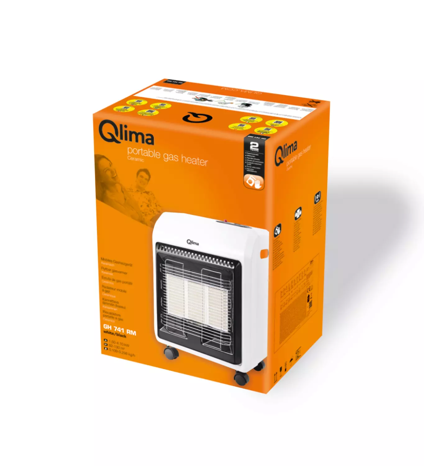 Qlima GH 741 RM 2-in-1 Gaskachel Wit/Zwart - 4,1kW thumbnail 2