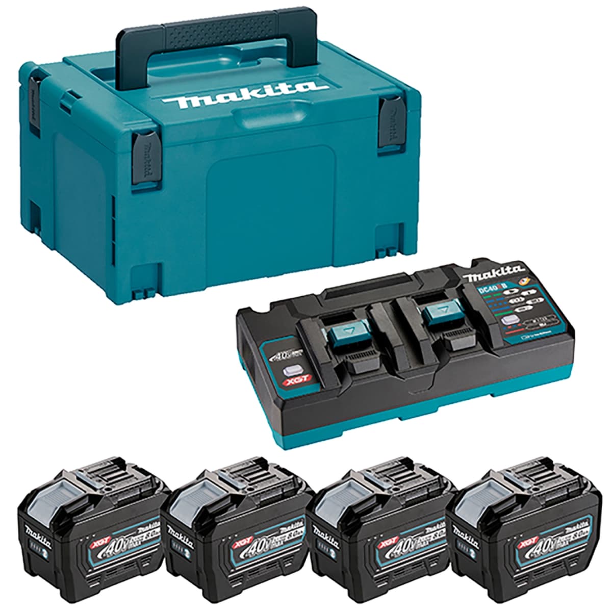 Makita 1910A8-3 40V XGT Li-ion Accu Starterset (4x 8.0Ah) + Duolader In Mbox thumbnail 2