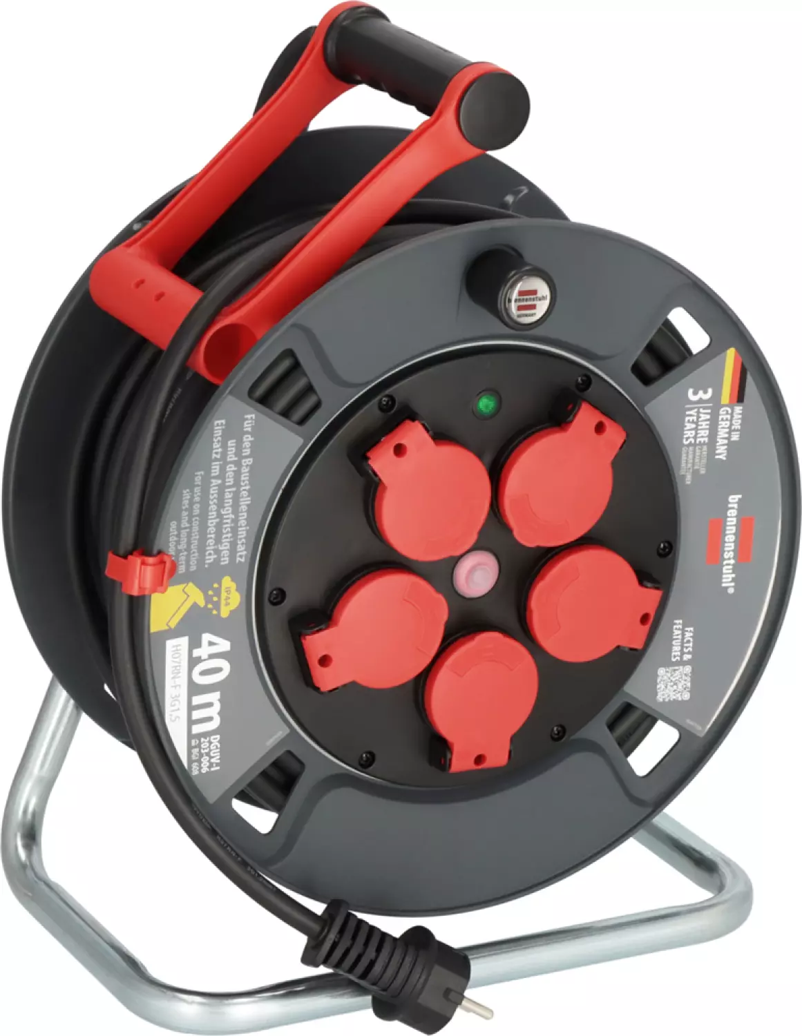 Brennenstuhl Professional KU 4100 Kabelhaspel 5-voudig 300 H07RN-F 3G1,5 - IP44 - 40m