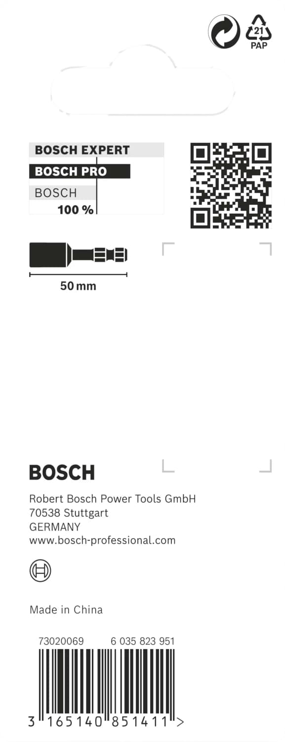 Bosch 2608522351 Impact Control Dopsleutel - Zeskant - 8mm - 1/4''(L=50mm) thumbnail 3