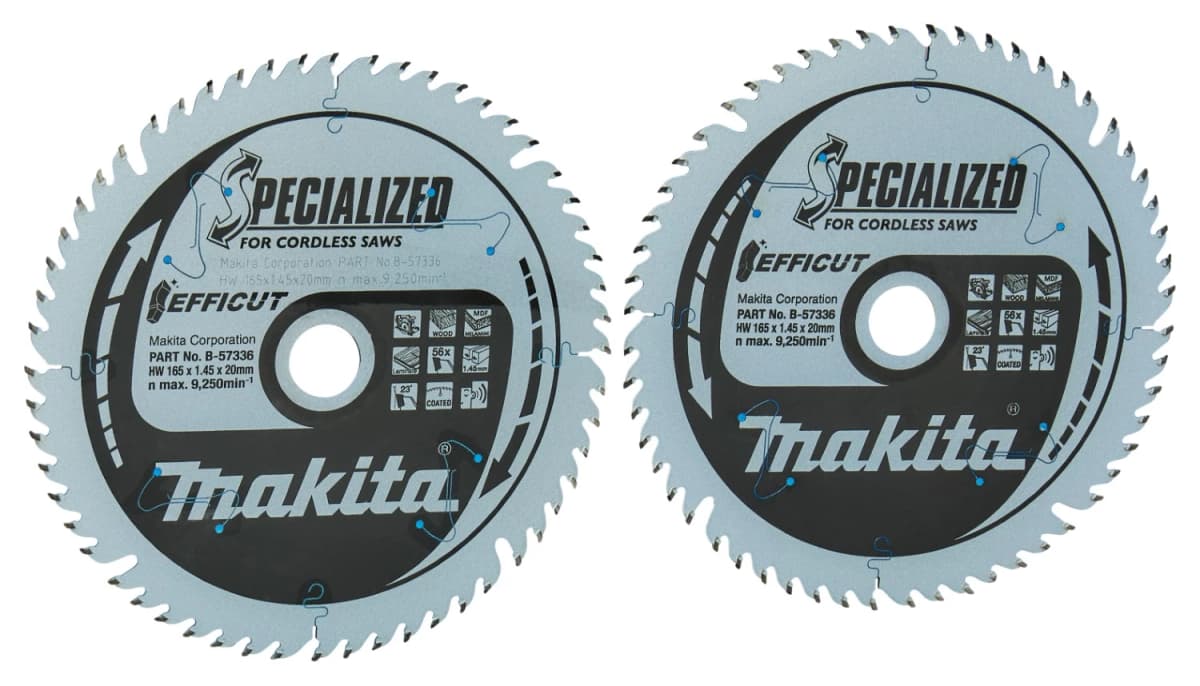 Makita B-57336-2 Cirkelzaagblad - Efficut 165x20x1,45 56T - Hout - Duopack thumbnail 2