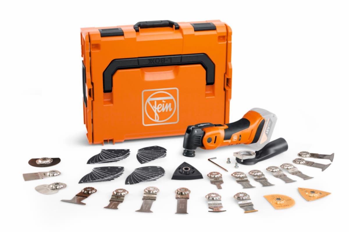 Fein AMM700 Multimaster Max Top 18V Li-ion Accu Multitool Body In L-Boxx Incl. 60-Delige Accessoires Set
