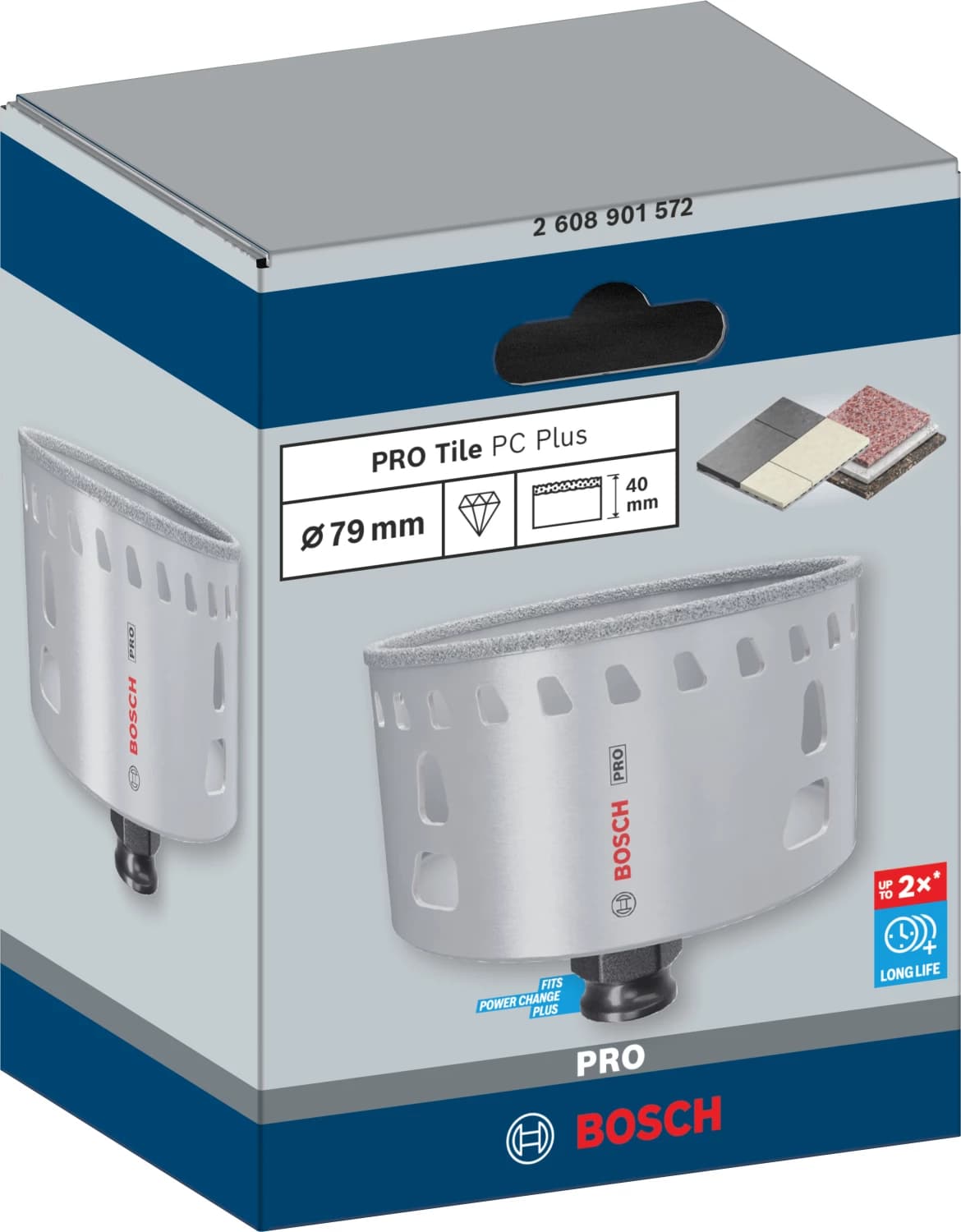 Bosch 2608901572 PRO Tile PC Plus Diamantgatzaag Voor Tegels - 79mm thumbnail 2