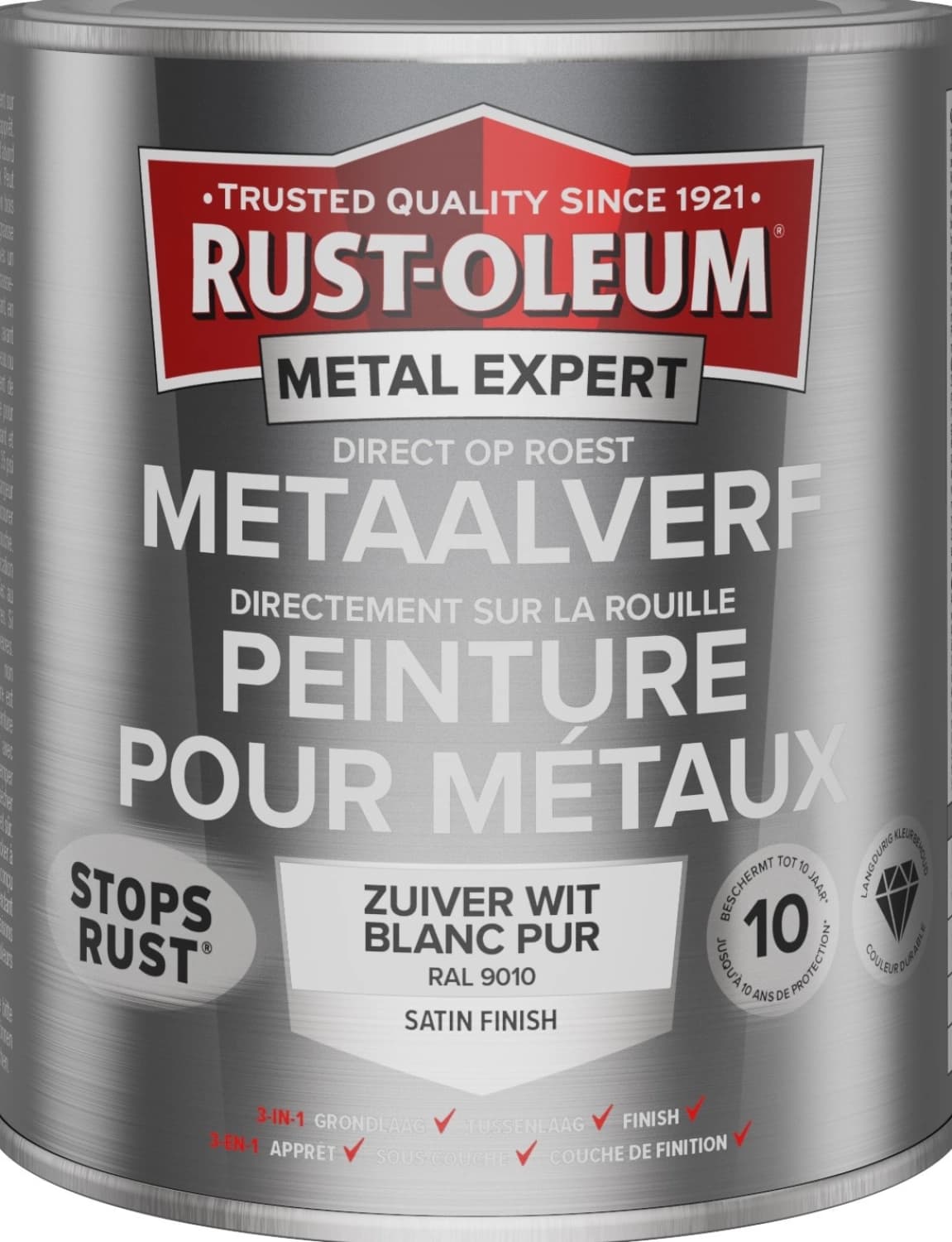 Rust-Oleum MetalExpert Zijdeglans - RAL 9010 Zuiverwit - 0,75L