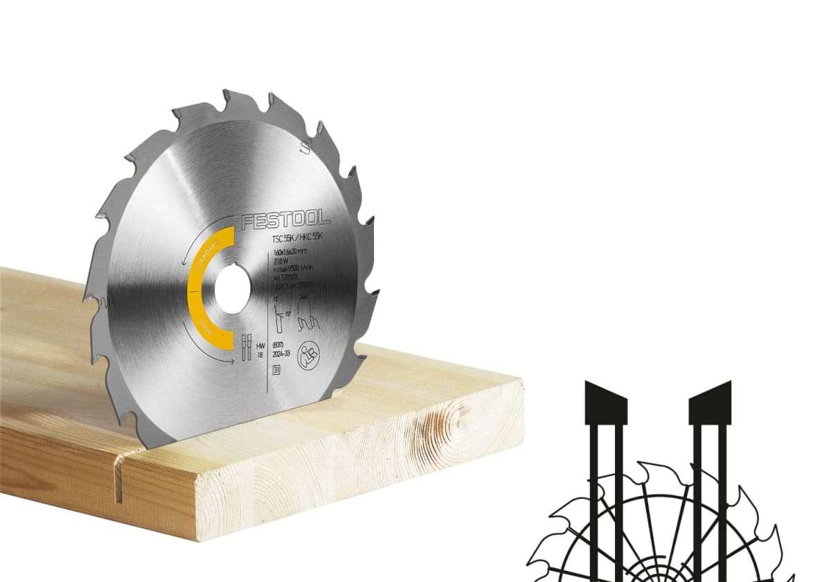 Festool HW 160x1,6x20 W18 Cirkelzaagblad Wood Standard 160x1,6x20 thumbnail 2