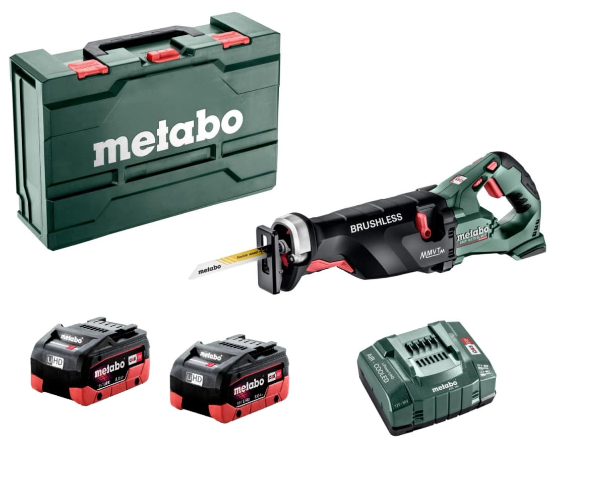 Metabo SSEP 18 LTX BL MVT 18V Li-ion Accu Reciprozaag Set (2x 8.0Ah LiHD Accu) In MetaBOX