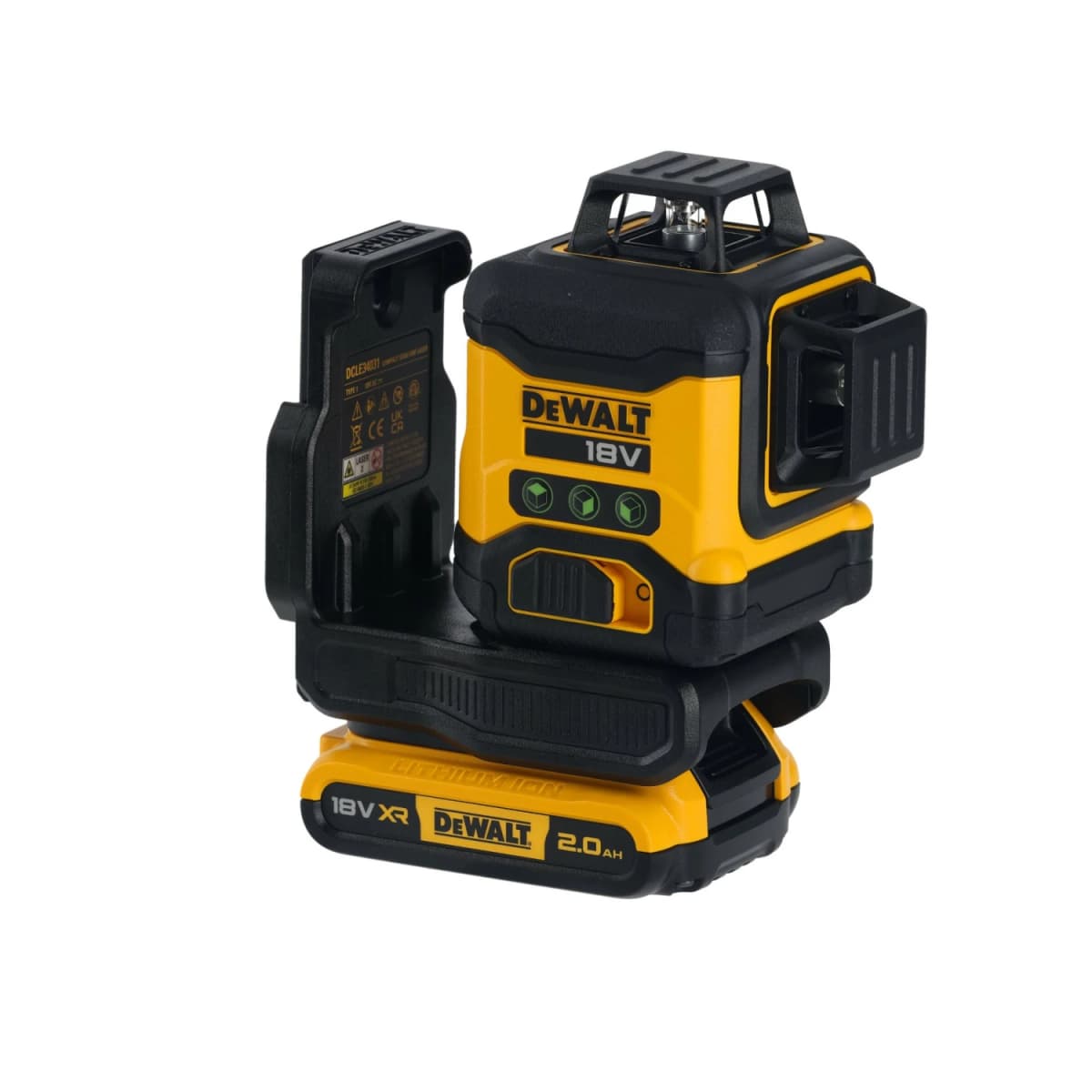 DeWALT DCLE34031D1-QW 18V Li-ion Accu Zelfnivellerende Kruislijnlaser Set (1x 2.0Ah) - 3x360° - Groen thumbnail 3