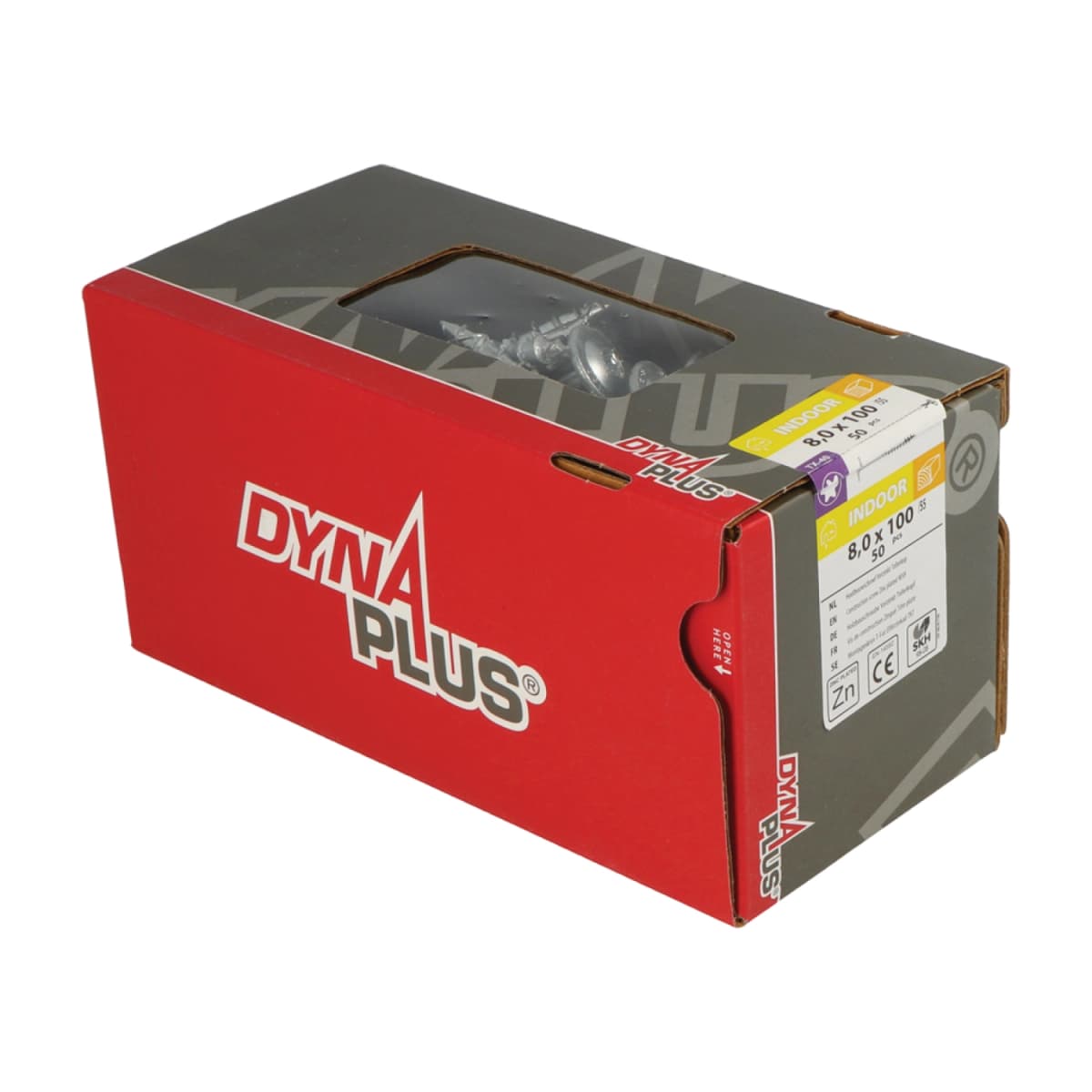 DynaPlus 0286.01.62601 Houtbouwschroef - TX40 - 8.0 X 100/55mm - Tellerkop - Deeldraad - Verzinkt (50st) thumbnail 3