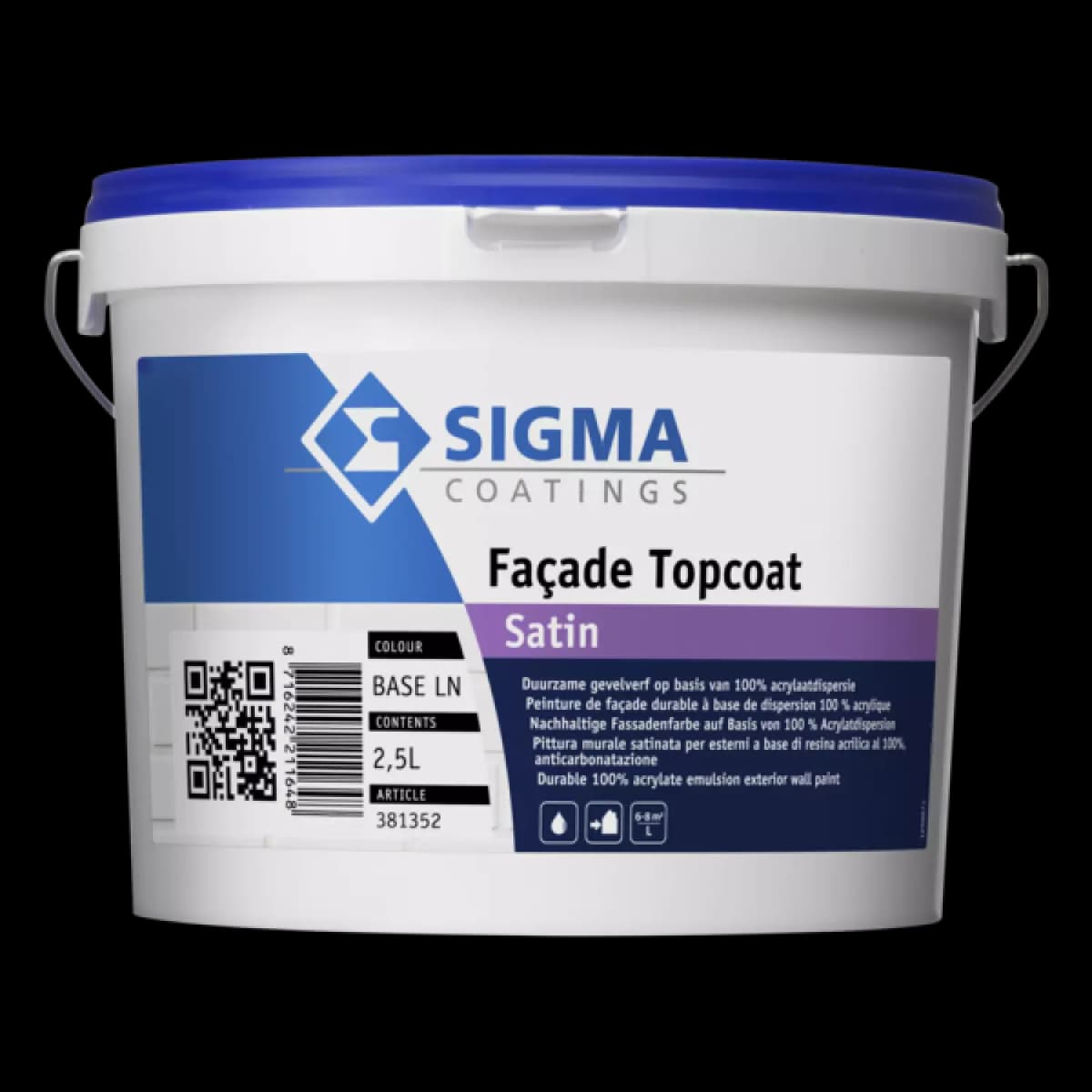 Sigma Sigmafacade Topcoat Satin - Op Kleur Gemengd - 2,5L