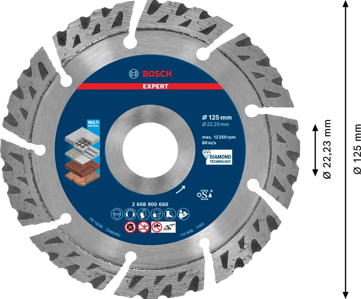 Bosch 2608900660 EXPERT Diamantdoorslijpschijf - MultiMaterial - 125 X 22,23 X 2,2 X 12mm thumbnail 4
