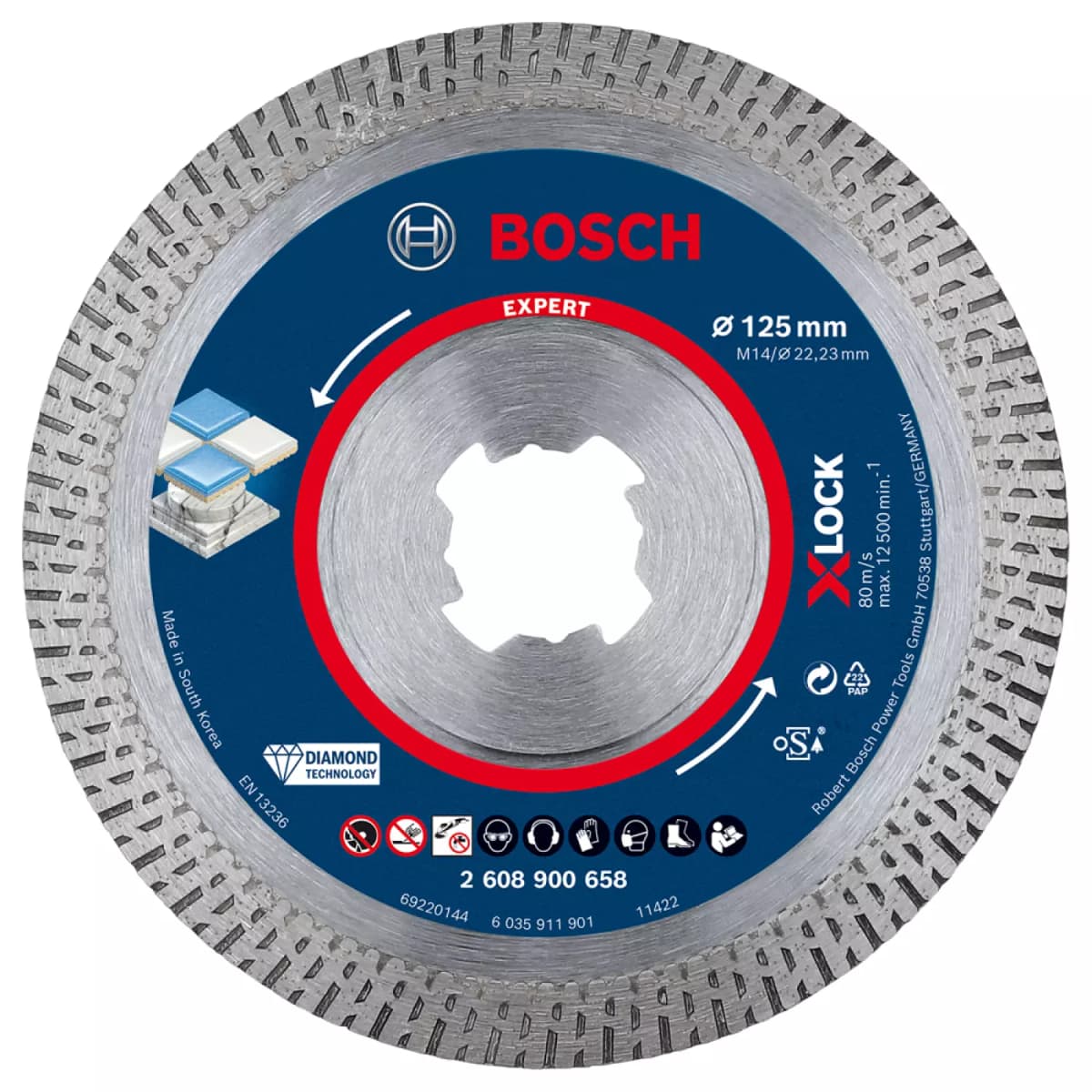 Bosch 2608900658 EXPERT X-LOCK Diamantschijf Hard Ceramic 125 X 22,23 X 1,4 X 10mm