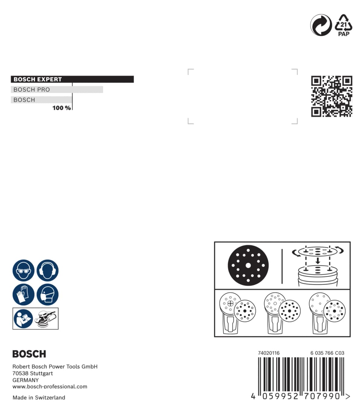 Bosch 2608902401 EXPERT Schuurschijf O780 Met Film Onderlaag - 125mm - K120 (6 Stuks) thumbnail 3